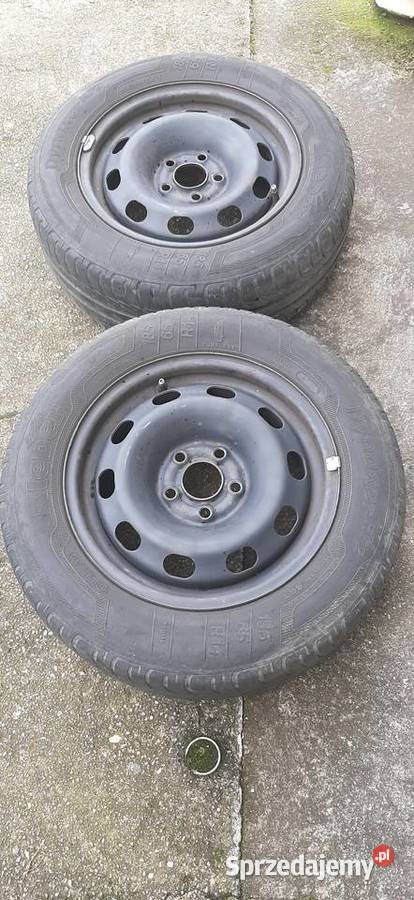 Koła stalowe 14 Golf IV 5x100 ET38 opony letnie Chocianów