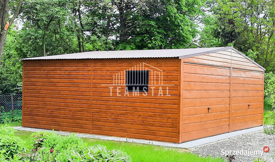 GARAŻ BLASZANY 6m x 55m poziom dwuspad 2x Brama