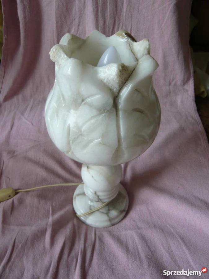 Lampa z alabastru pokojowa nocna zabytkowa Warszawa