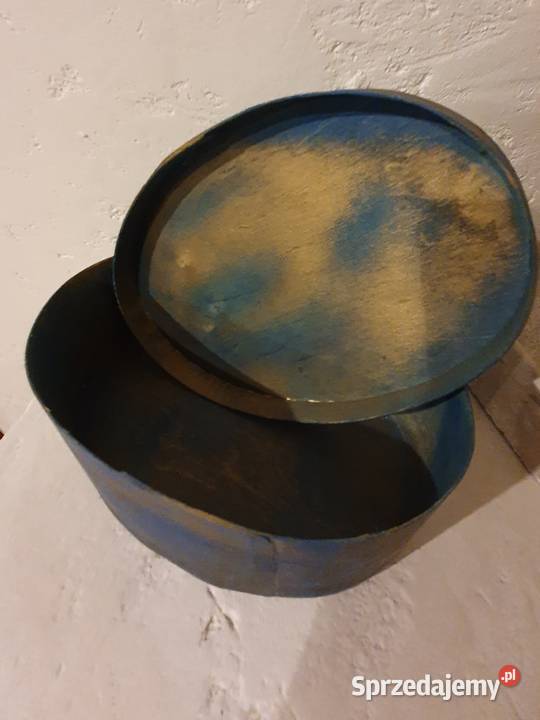 PUDEŁKO SZKATUŁKApokrywka drewno niebieskie Lublin