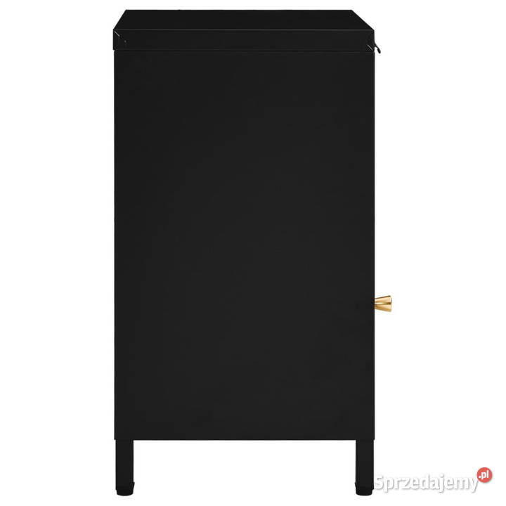 Szafki nocne 2 czarne 40x30x545 stal i szkło Warszawa