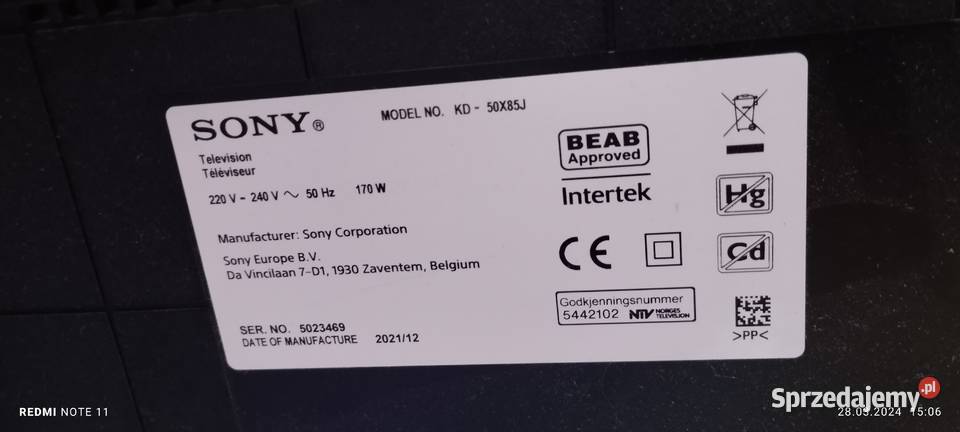 Telewizor Sony 4k Gliwice