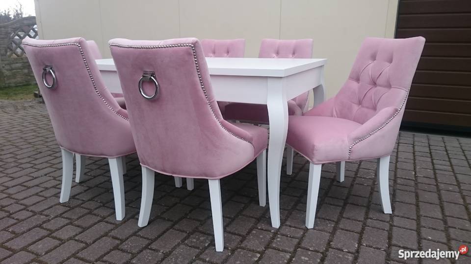 Pikowane hampton glamour krzesło z kołatką