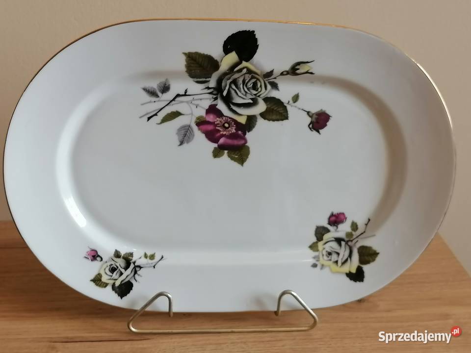 Półmisek Owalny Trzy Róże Włocławek PRL Porcelana i szkło Wałbrzych