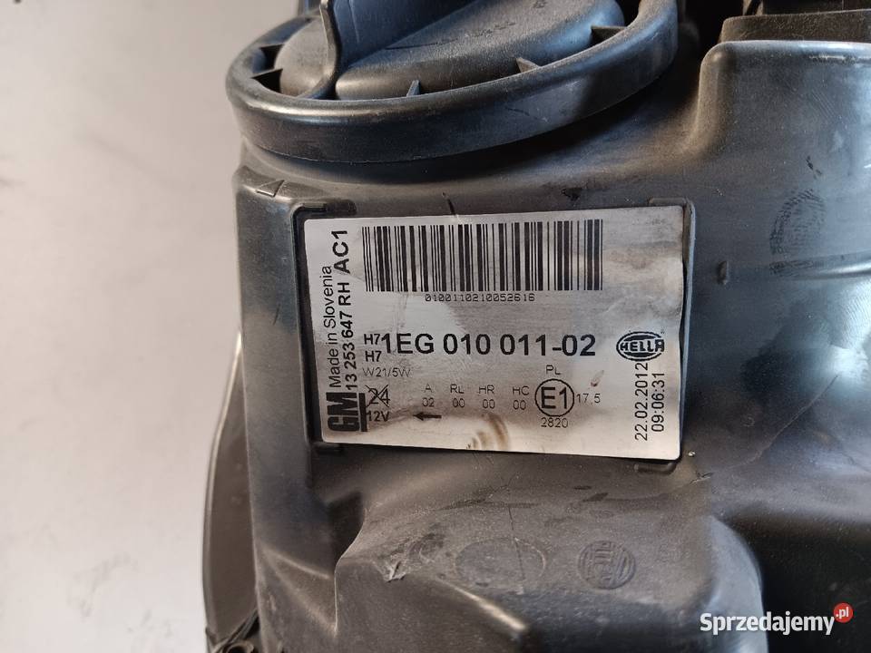 Lampa przednia prawa opel Astra J2x Oświetlenie świętokrzyskie