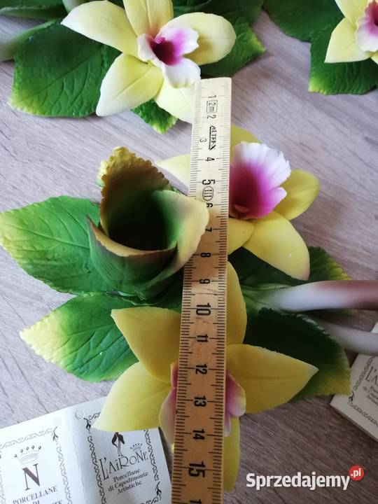 Świeczniki kwiaty porcelana Capodimonte małopolskie Gorlice