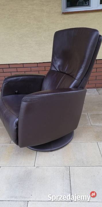 Fotel ze skóry naturalnej kręcony relaks Garwolin