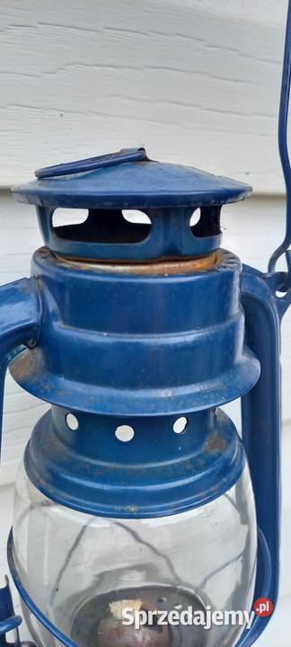 Lampa naftowa olejowa niebieska Małkinia Górna