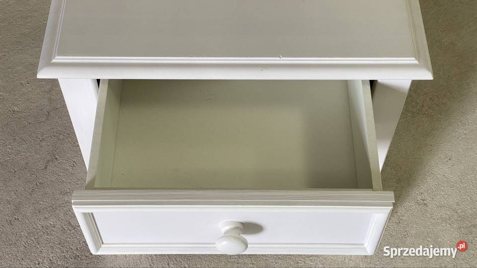 Biała szafka nocna 2 szuflady 38cm