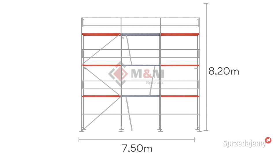 Rusztowanie elewacyjne 75x8m 60m2 Podesty Stare Siołkowice