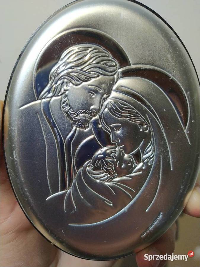 Posrebrzany obrazek Święta Rodzina Obrazki i obrazy Kraków