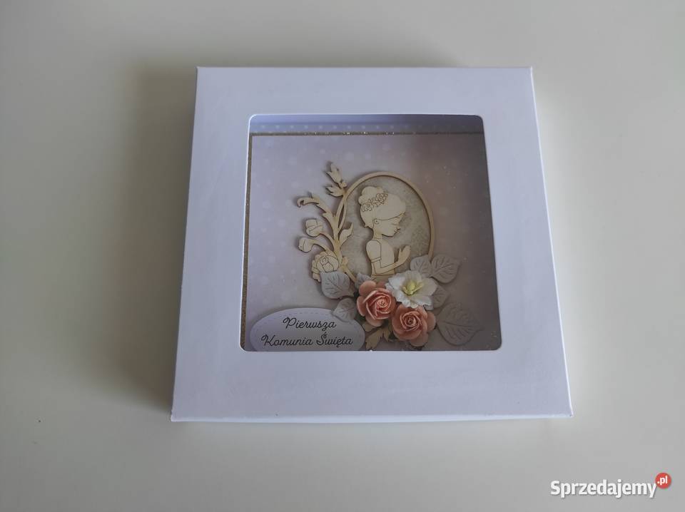 Kartka ręcznie robiona na Komunię Świętą z Łódź