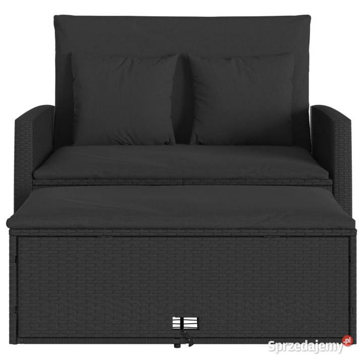 Sofa ogrodowa z poduszkami 2osobowa czarna Warszawa