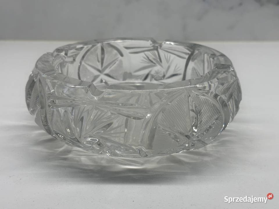 Popielnica kryształowa duża z czasów PRLu Pozostałe łódzkie Łódź