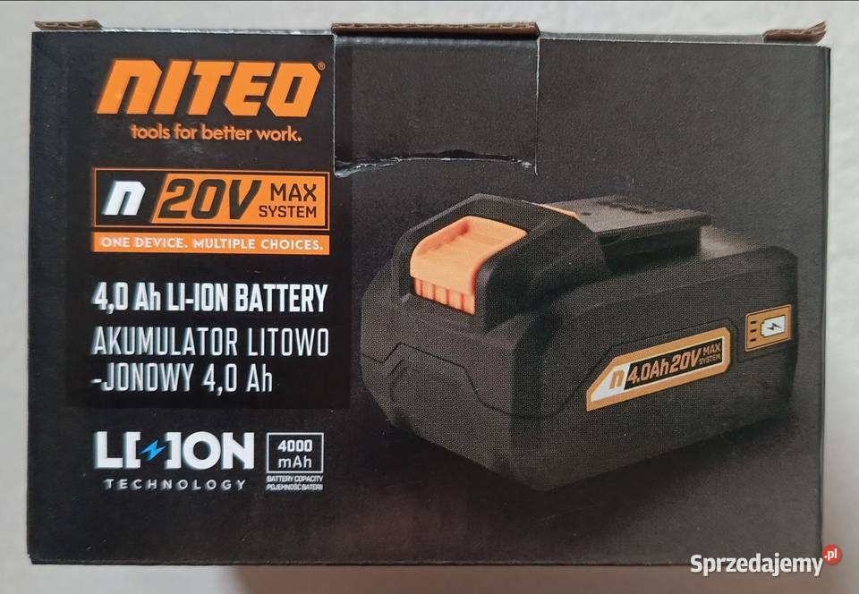 NITEO 20V akumulator litowojonowy 40 Ah NOWY Ełk