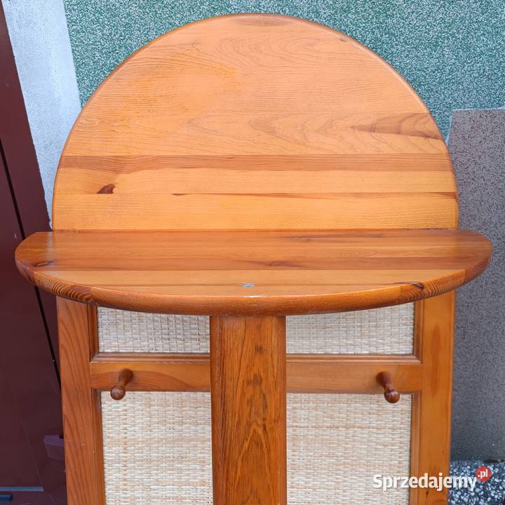 Wieszak na ubrania drewno naturalne ratan Kraków