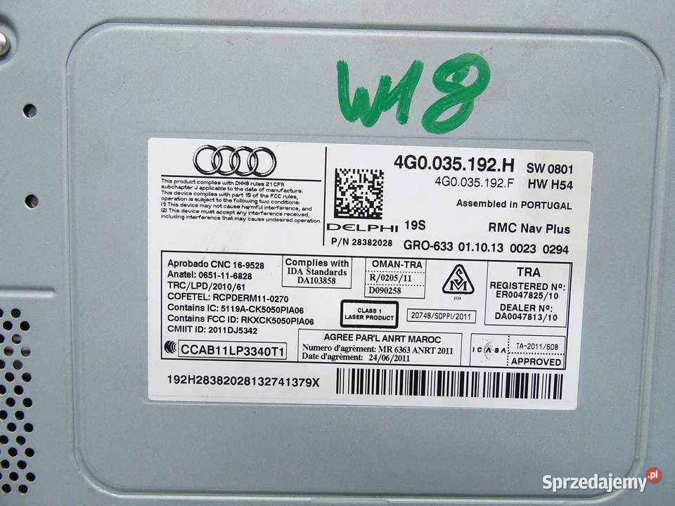 CZYTNIK NAVI NAWIGACJI KART SD CD 4G0035192H