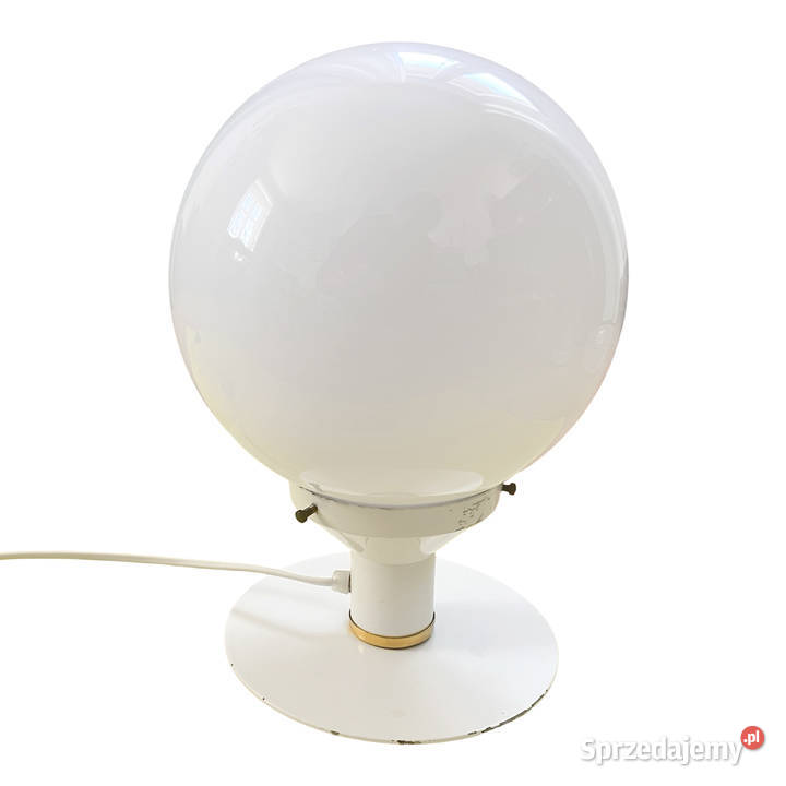 Biała kulista lampa stołowa space age Polska Warszawa