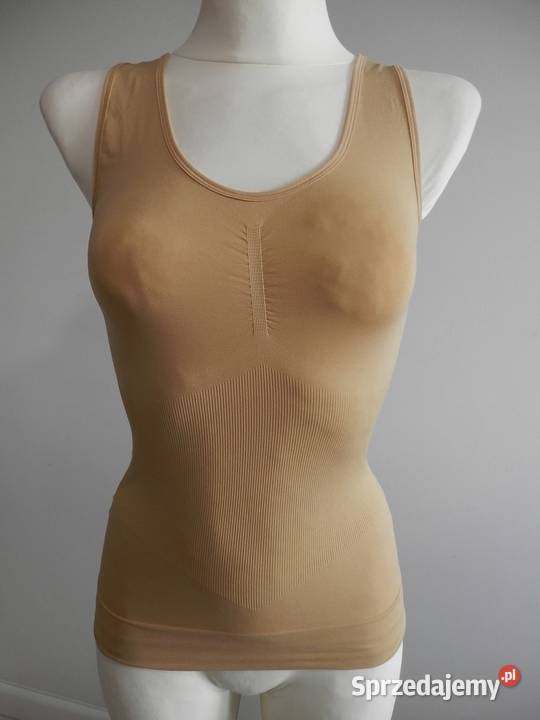 Koszulka Bieliźniana Modelująca Talię Bezszwowa brązowy/beżowy Łomża