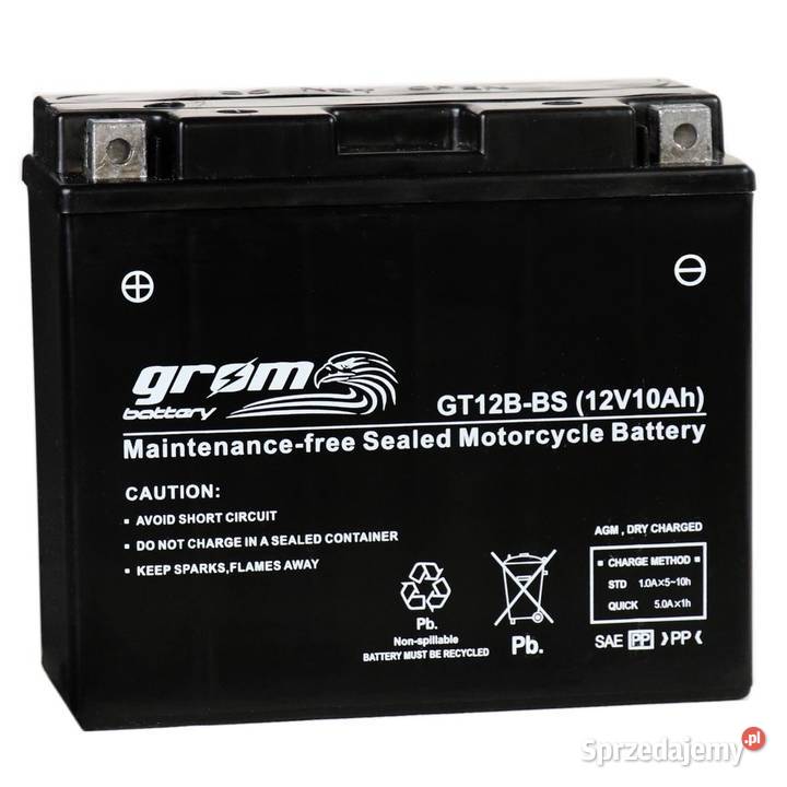 Akumulator motocyklowy GROM GT12BBS 12V 10Ah Słupsk