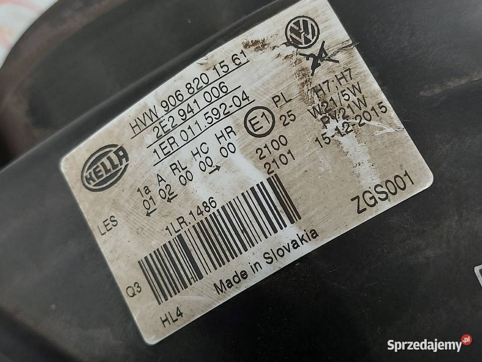 VW CRAFTER 15r lampa prawa przód ANGLIK osobowe Kielce