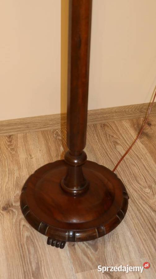 Unikatowa Stojąca Drewniana Dębowa Lampa Lata Ziębice