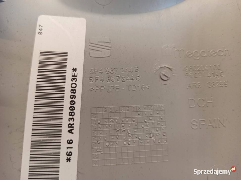 SEAT LEON III OSŁONA SŁUPKA PRAWA 5F4867244B osobowe Podszybia