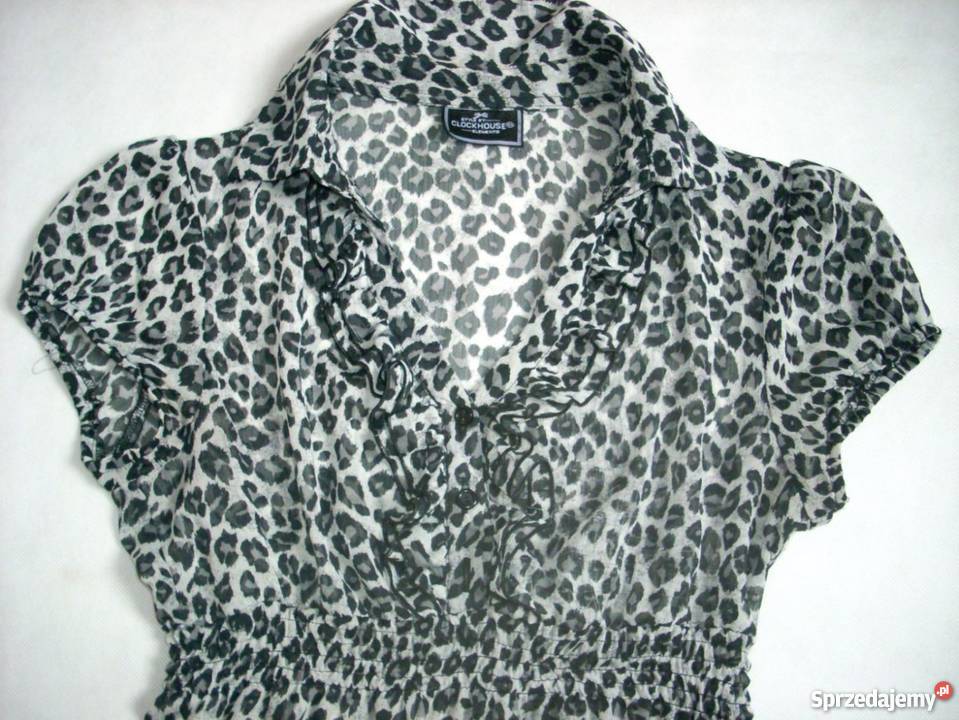 Clockhouse Bluzka Czarno Szara Panterka 36 38 sprzedam