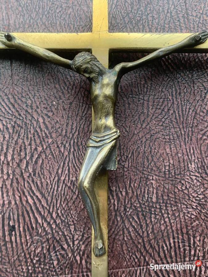 Krzyż na ścianę Mosiężny Łowicz