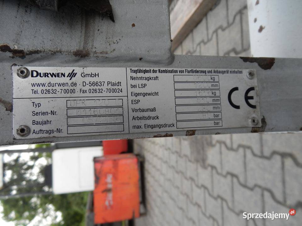 Paletyzer Durwen DPK 120 CS BDO2309 Pozostałe małopolskie sprzedam