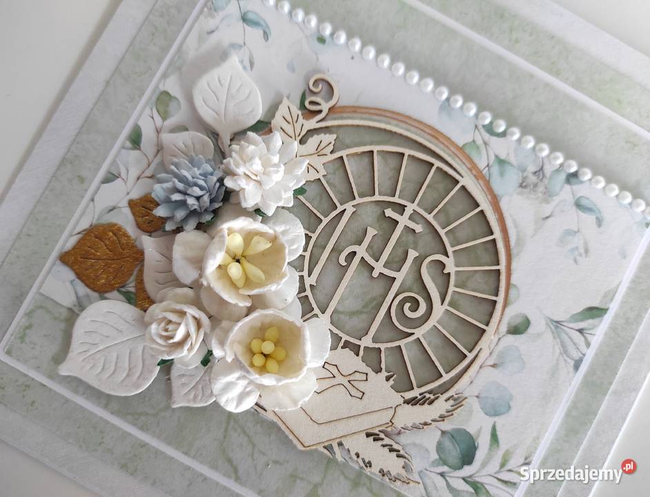 Kartka ręcznie robiona na Pierwszą komunię sprzedam