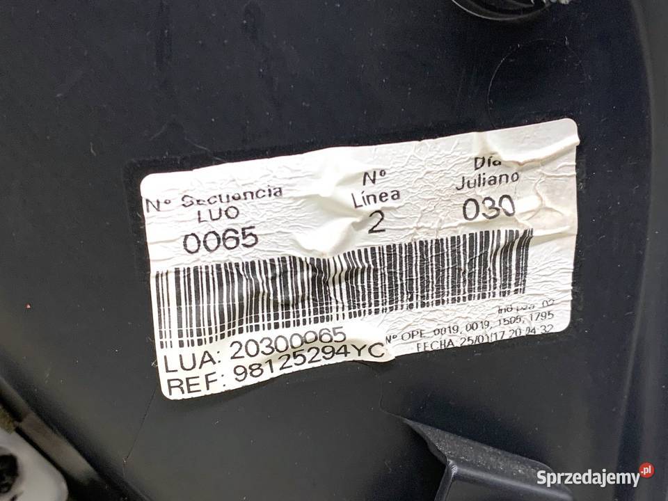 BOCZEK DRZWI PRAWY PRZÓD CITROEN C4 PICASSO II