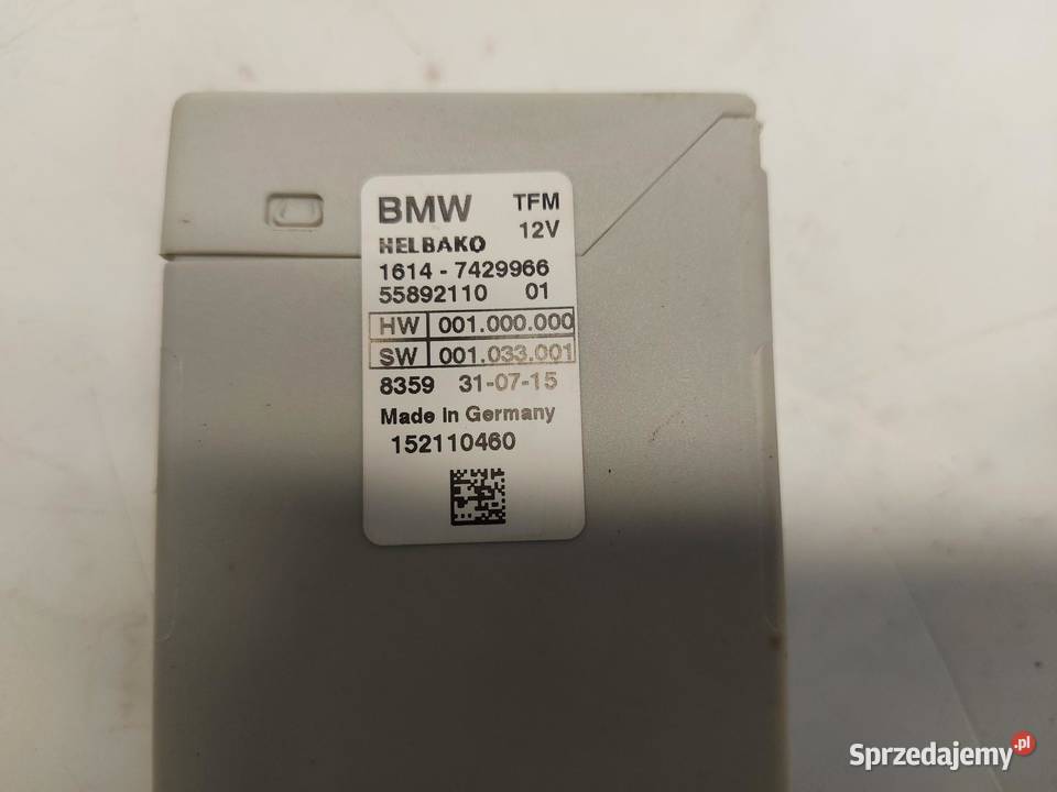 BMW i3 i01 REX Sterownik pompy paliwa 7429966 Układ paliwowy