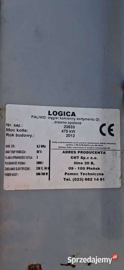 Piec przemysłowy Kocioł Lubienia