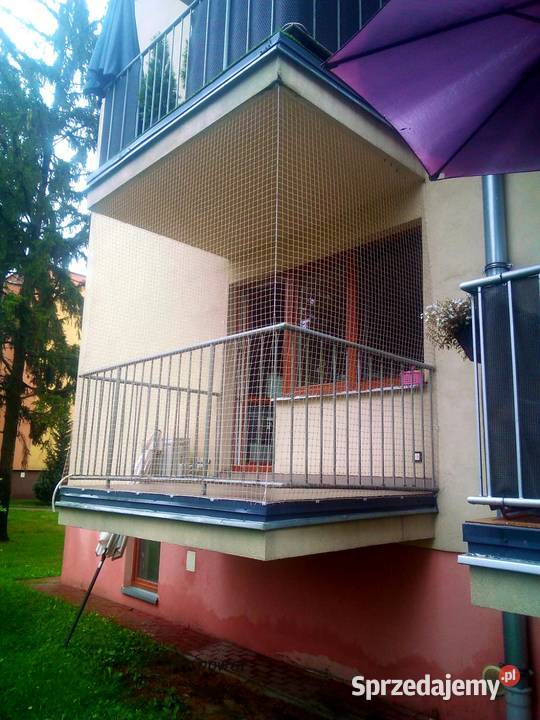 Siatka na balkon kota z montażem Warszawa mazowieckie usługi dla zwierząt