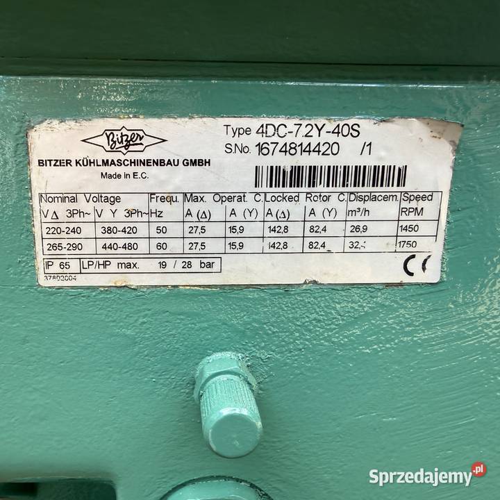 Sprężarka chłodnicza Bitzer 18kW5C 40C 4DC72Y40S Paczków
