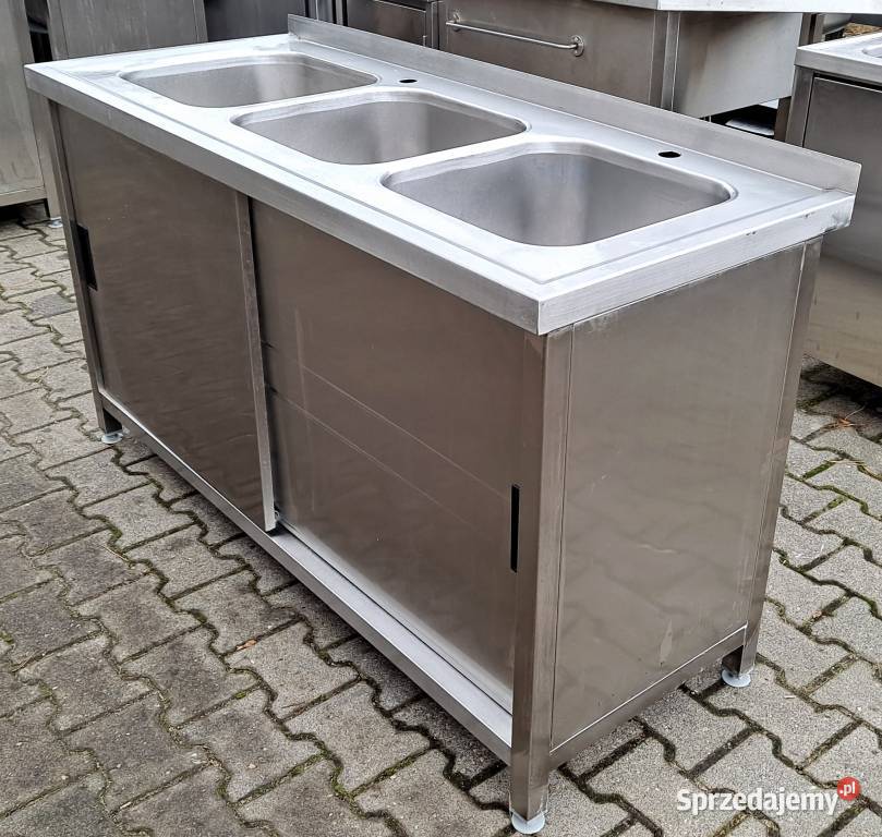Zlew 3 Komorowy z Szafką Drzwi Suwane 1506085 Gastronomia