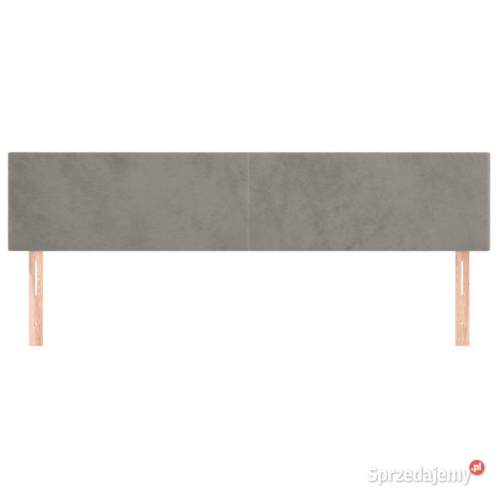Zagłówki do łóżka 2 jasnoszary 80x5x7888 aksamit