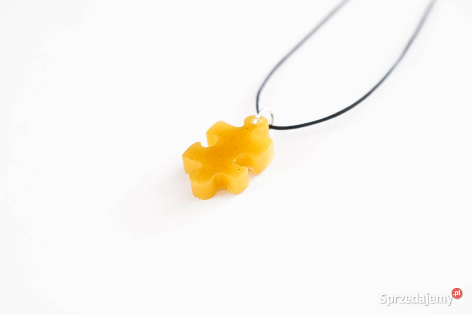 Wisiorek puzzel z żywicy epoksydowej kolor złoty Warszawa