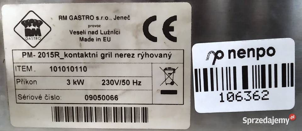 RM Gastro PM 2015R Kontakt Grill ryflowany mazowieckie