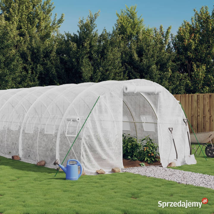 Szklarnia ze stalową ramą biała 42 m 14x3x2 m Warszawa