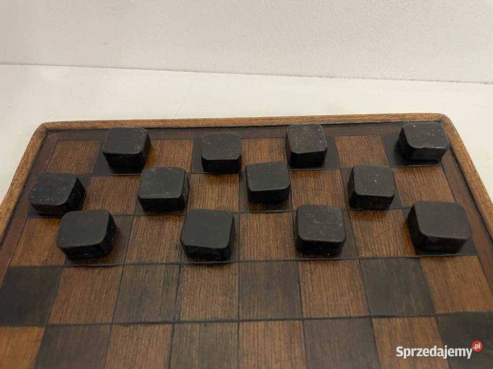 Warcaby stare przedwojenne drewniane