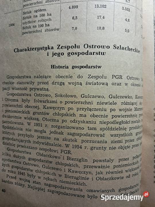 Książka Zespól PGR Ostrowo Szlacheckie Unikat Żnin