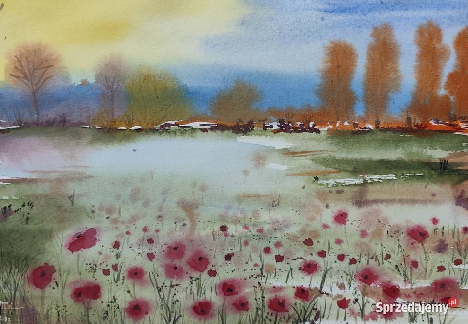 Oryginalna Akwarela Obraz pt Efemeryczność Wrocław