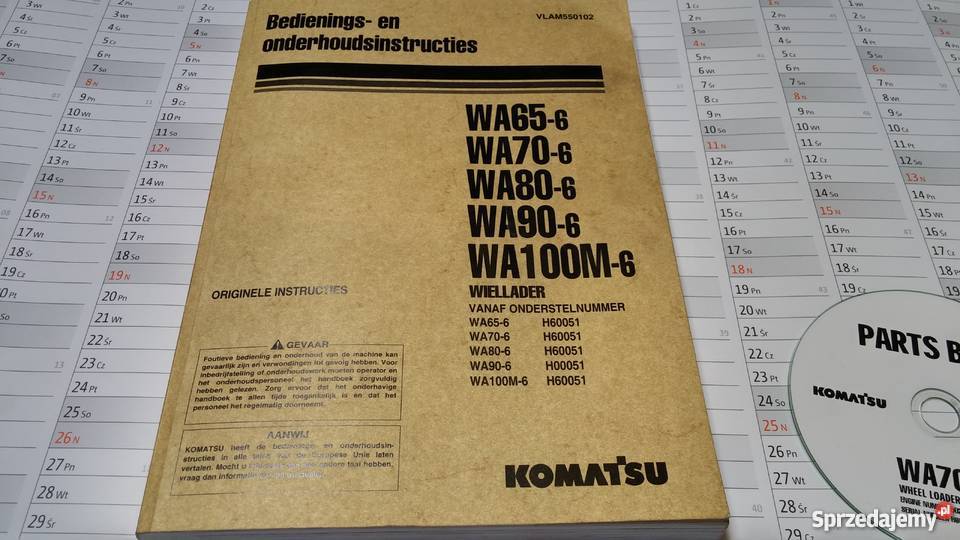 Instrukcja Komatsu płyta WA65 WA70 WA80 WA90 Szamotuły