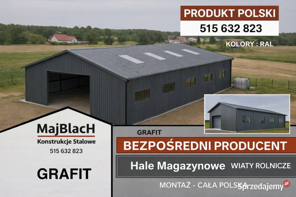 Garaż Blaszany Grafitowy Magazyn Stalowy Wiata Brzeg sprzedam