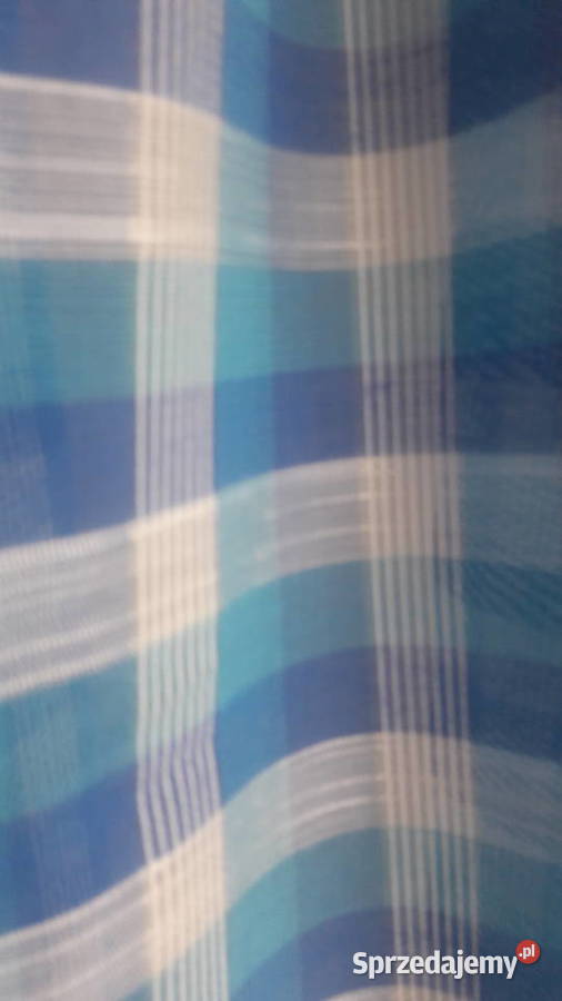 Zasłona kraciasta niebieska szer 93 151 wys Wystrój okien
