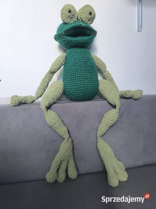 Duża żaba handmade 76 miękka przytulanka unikat Parzniew sprzedam