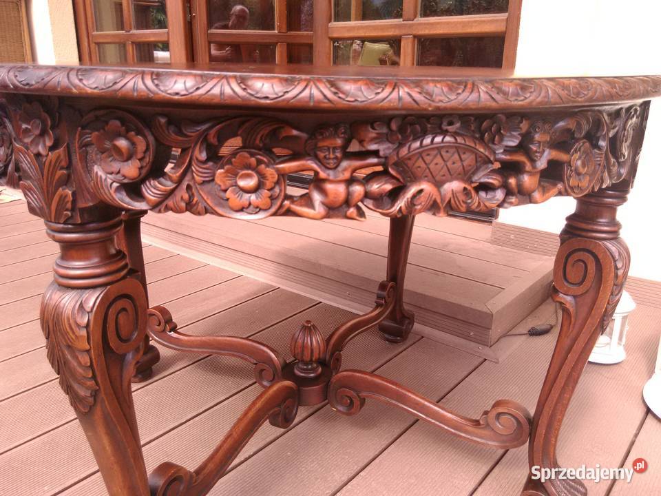 Stolik Neorenesansowy Rzeźbiony Antyk UNIKAT Kluki sprzedam