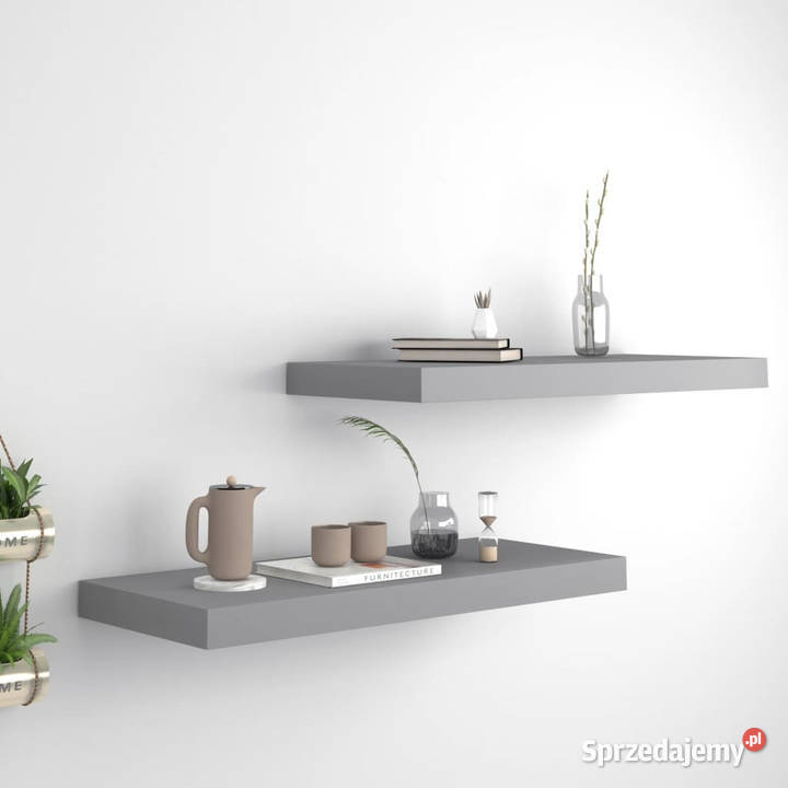 Półki ścienne 2 szare 60x235x38 MDF WM323854 Półki